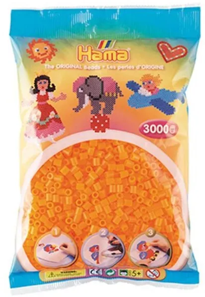 HAMA Midi Perler 3000 stk Neon Oransje - 0138
