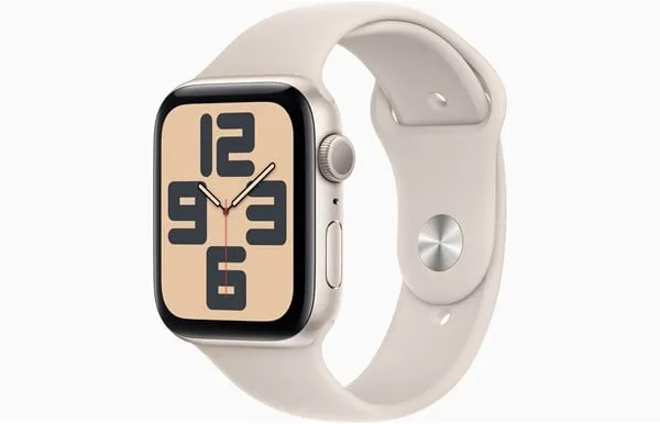 Apple Watch SE GPS 44mm - Starlight aluminiumkasse med Starlight sportsrem - M/L