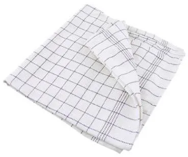 Kokkens kjøkkenhåndkle blått rutemønster, 50x100 cm.